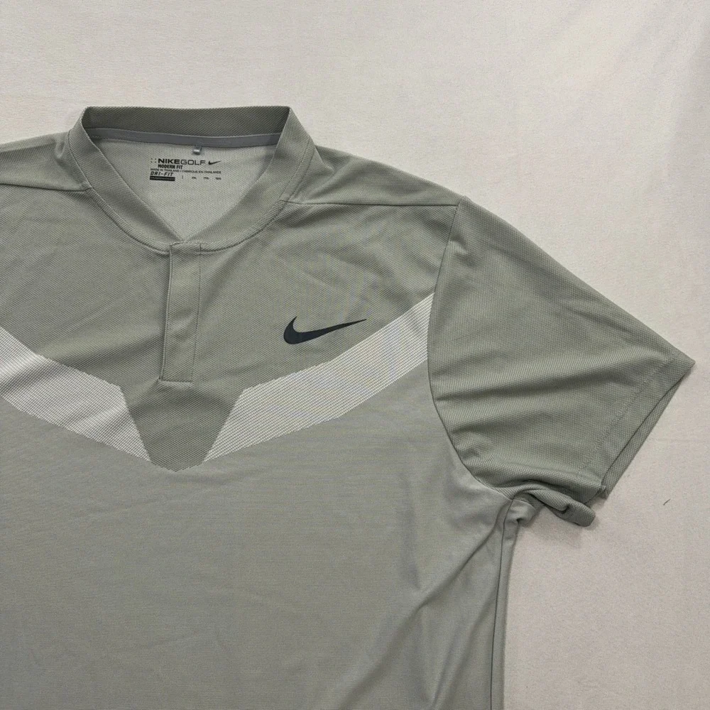 Nike Golf Polo Shirt Modern Fit Blade Collar Grey Mens XXL 833151-012